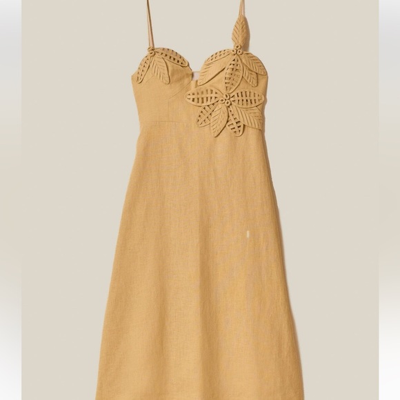 NWT Sand 3d Flower Bodice Midi Dress (sold out!!) originally $320 - Picture 4 of 4